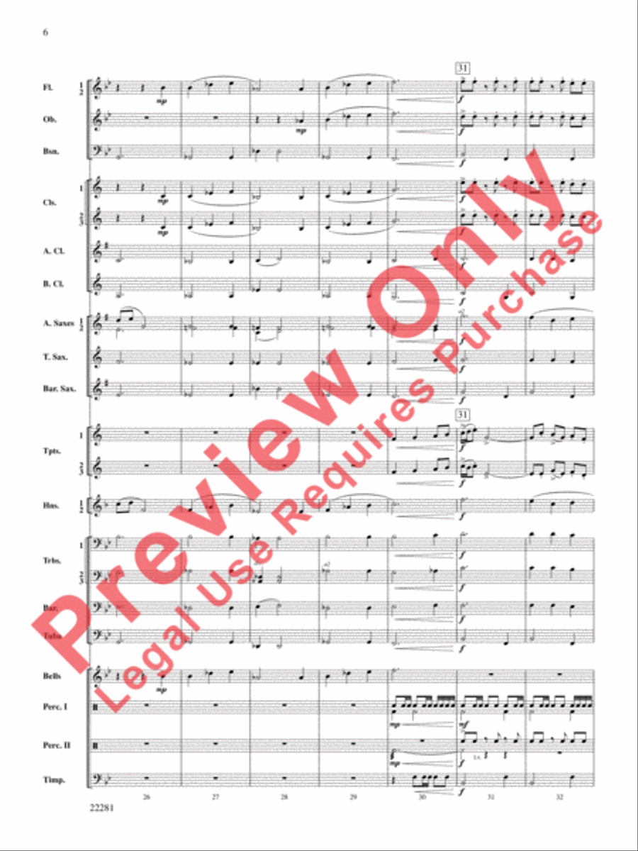 Falcon Lake Overture Falcon Lake Overture Concert Band scores gallery preview page 7