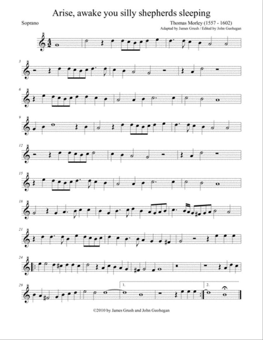Arise, Awake for Recorder Quintet Recorder scores gallery preview page 5