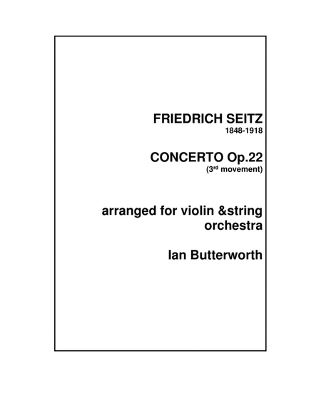 SEITZ Concerto No.5 in D Op.22 for violin & string orchestra image number null
