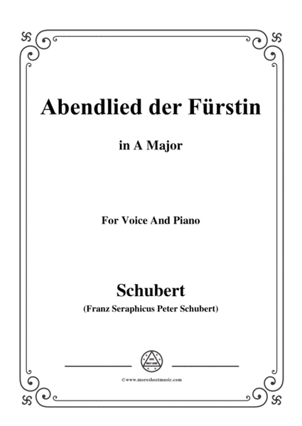 Schubert-Abendlied der Fürstin,in A Major,for Voice and Piano image number null