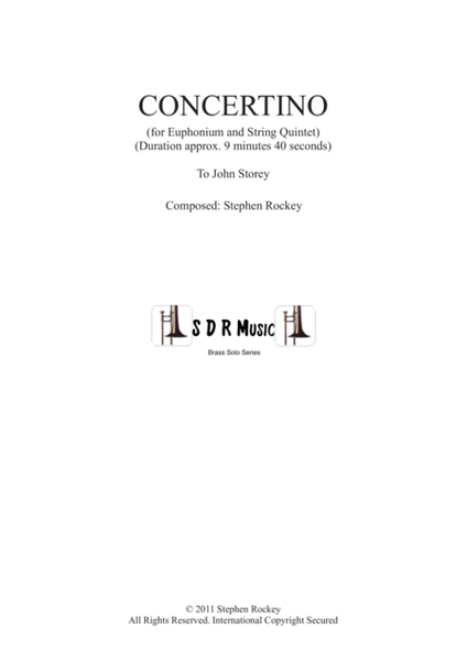 Concertino for Euphonium and String Quintet (Score and Parts) image number null