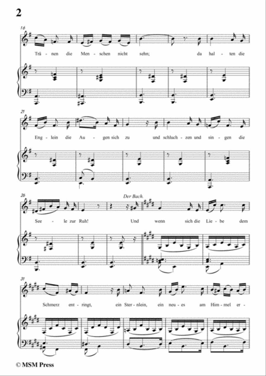 Schubert-Der Müller und der Bach,from 'Die Schöne Müllerin',Op.25 No.19,in e minor,for Voice&Piano Voice scores gallery preview page 4