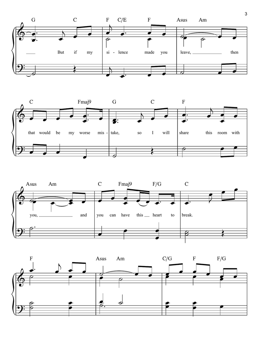 And So It Goes Easy Piano scores gallery preview page 3