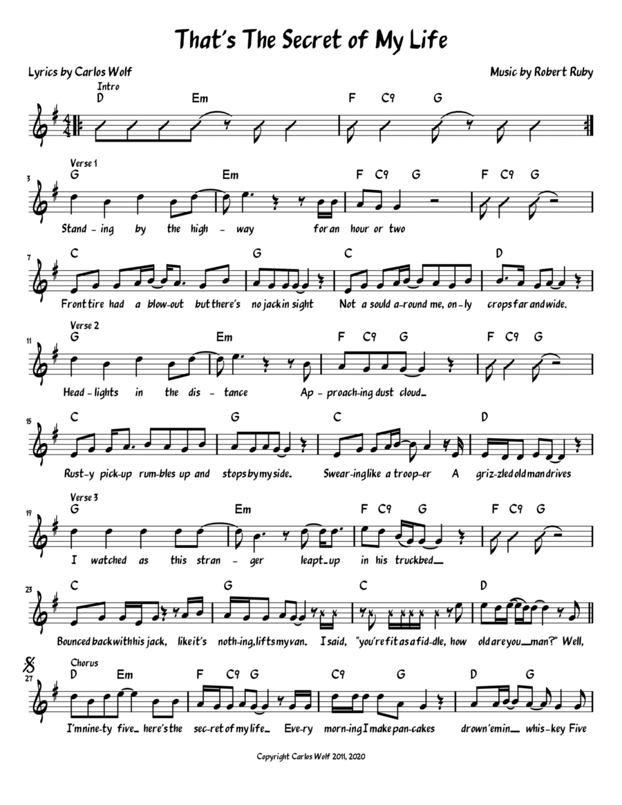 The Secret Of My Life Piano scores gallery preview page 1