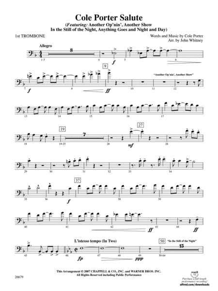 Cole Porter Salute: 1st Trombone