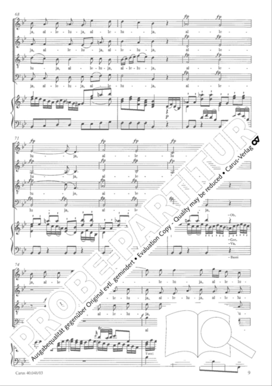 Regina coeli in B-Flat Major, K. 127 4-Part scores gallery preview page 14