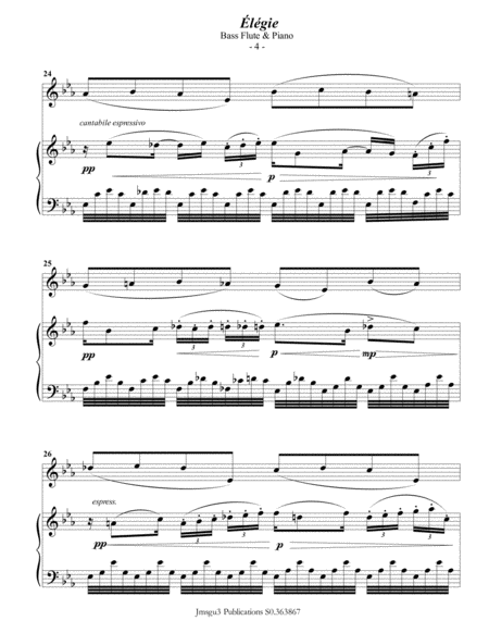 Fauré: Élégie Op. 24 for Bass Flute & Piano image number null