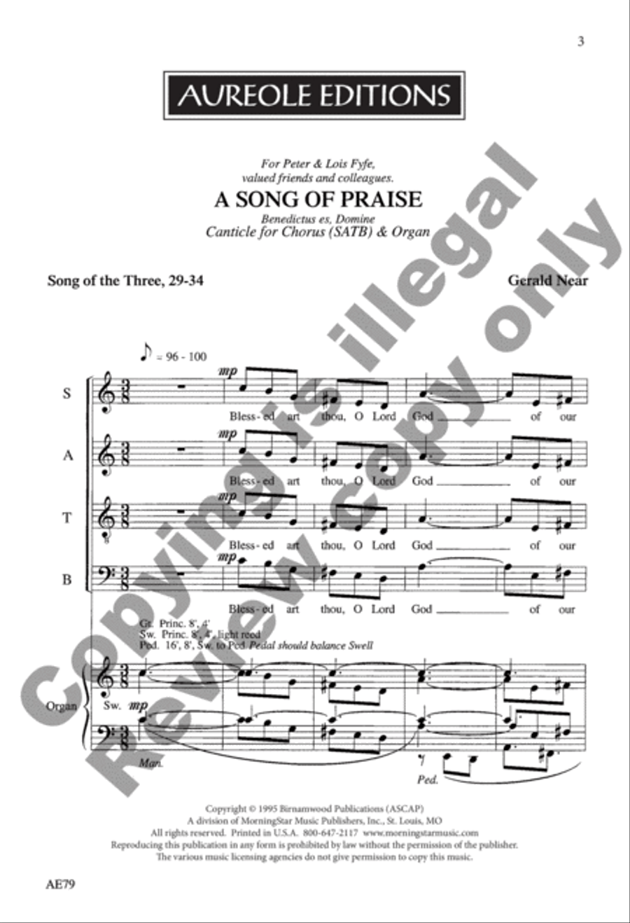 A Song of Praise 4-Part scores gallery preview page 3