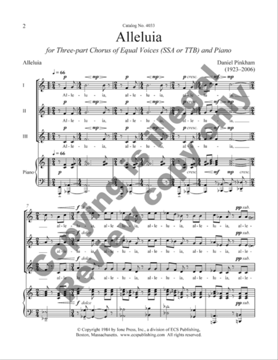 Alleluia Alleluia 3-Part scores gallery preview page 8
