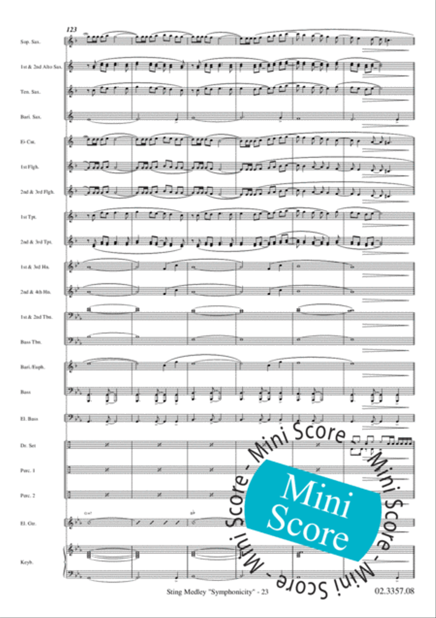 Sting Medley Sting Medley Fanfare Band scores gallery preview page 27