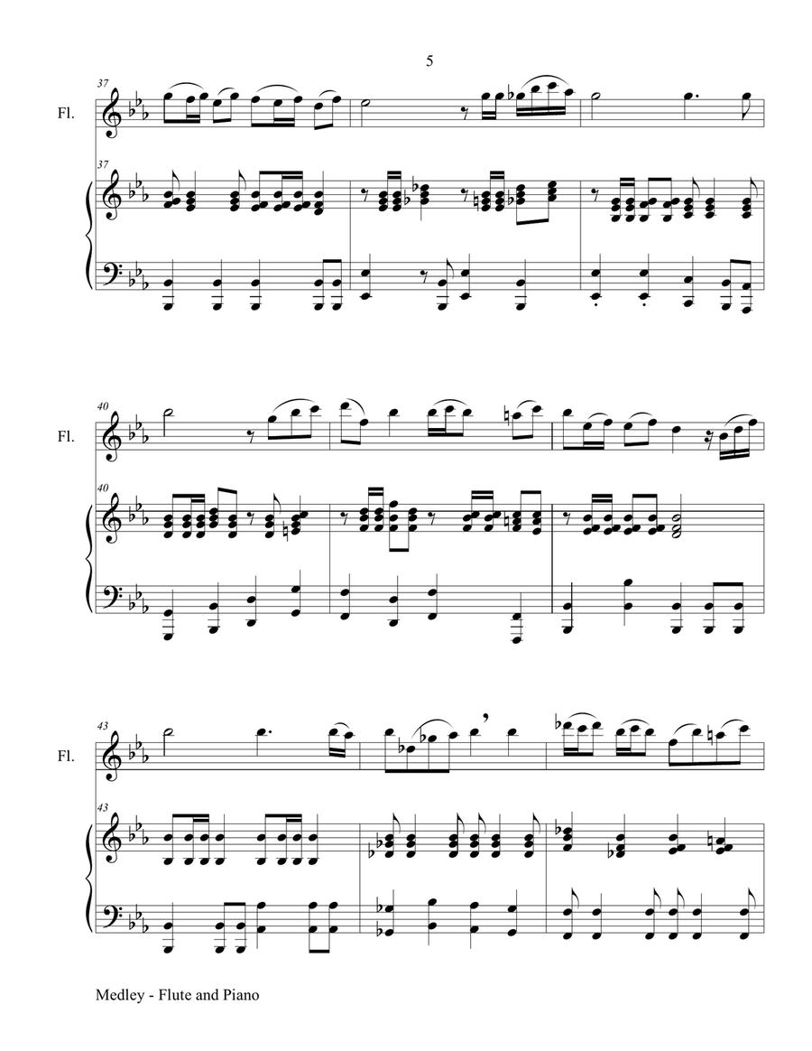 MEDLEY of PATRIOTISM (for Flute and Piano) Flute Solo scores gallery preview page 6