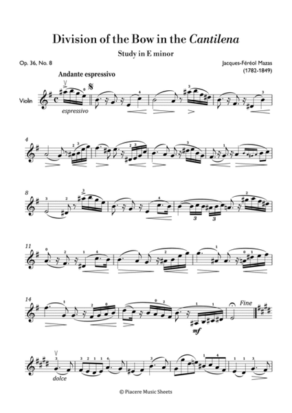 Mazas - Division of the Bow in the Cantilena (Study in E minor) - Intermediate image number null