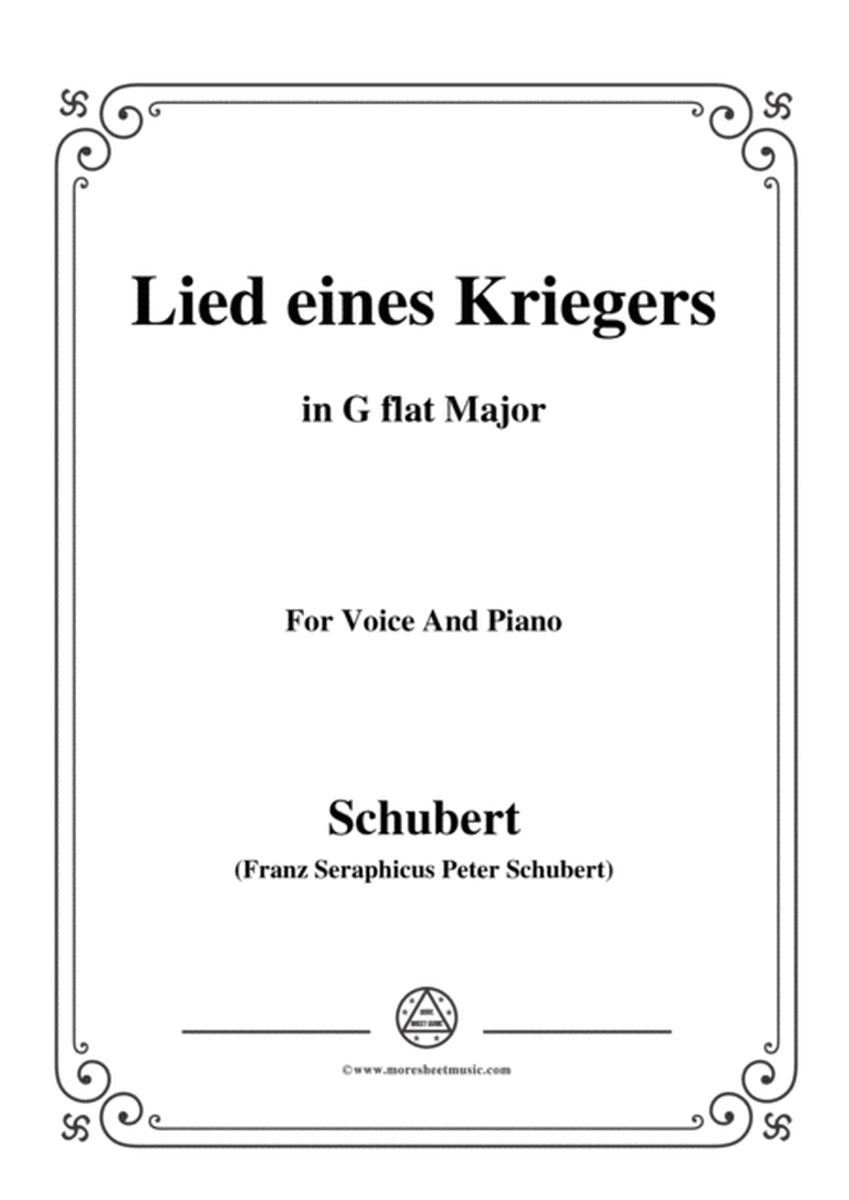 Schubert-Lied eines Kriegers,D.822,in G flat Major,for Voice and Piano image number null