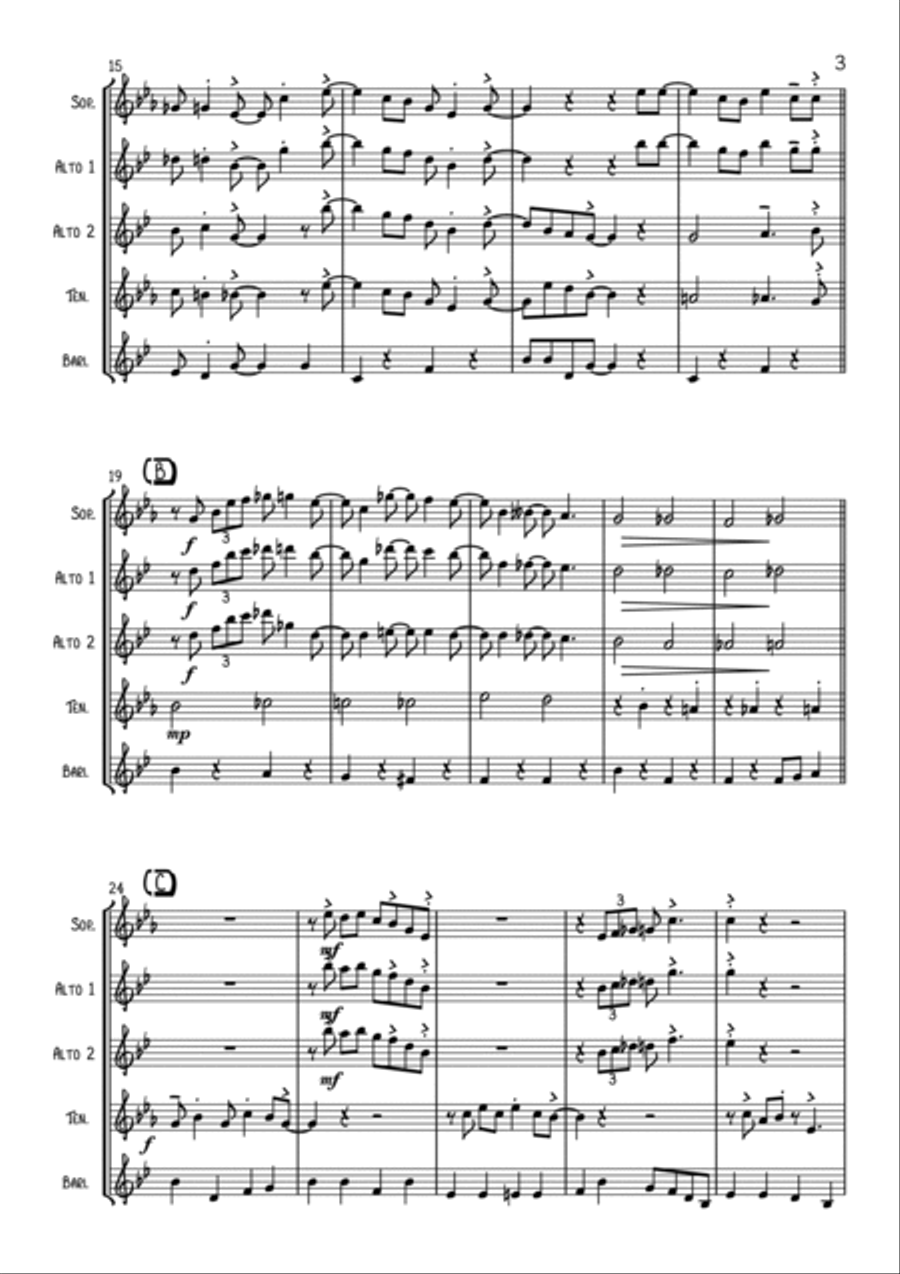 You've Got A Friend In Me Saxophone Quartet scores gallery preview page 3