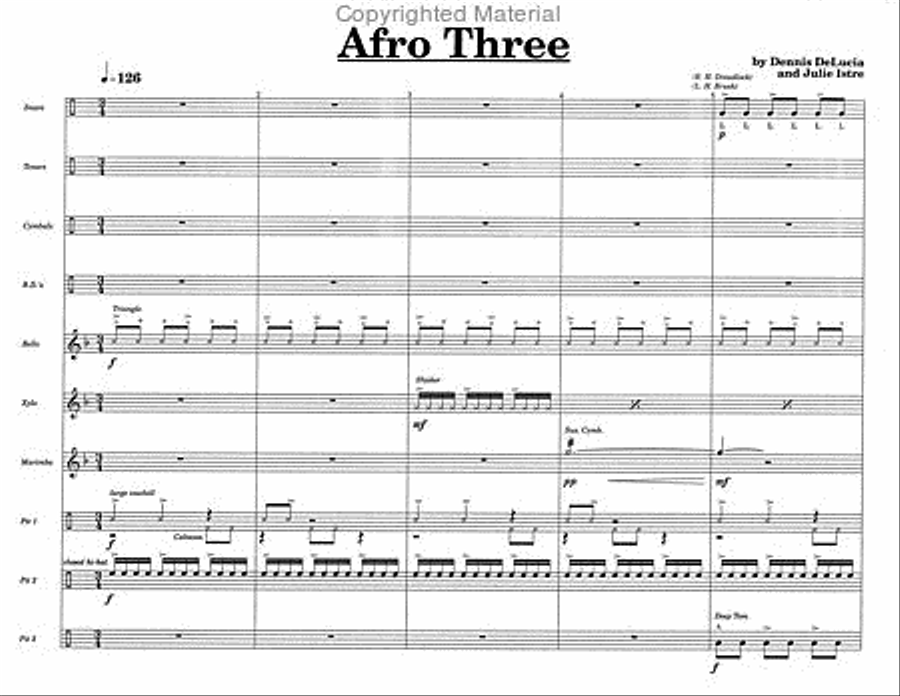 Afro Three Percussion Ensemble scores gallery preview page 3