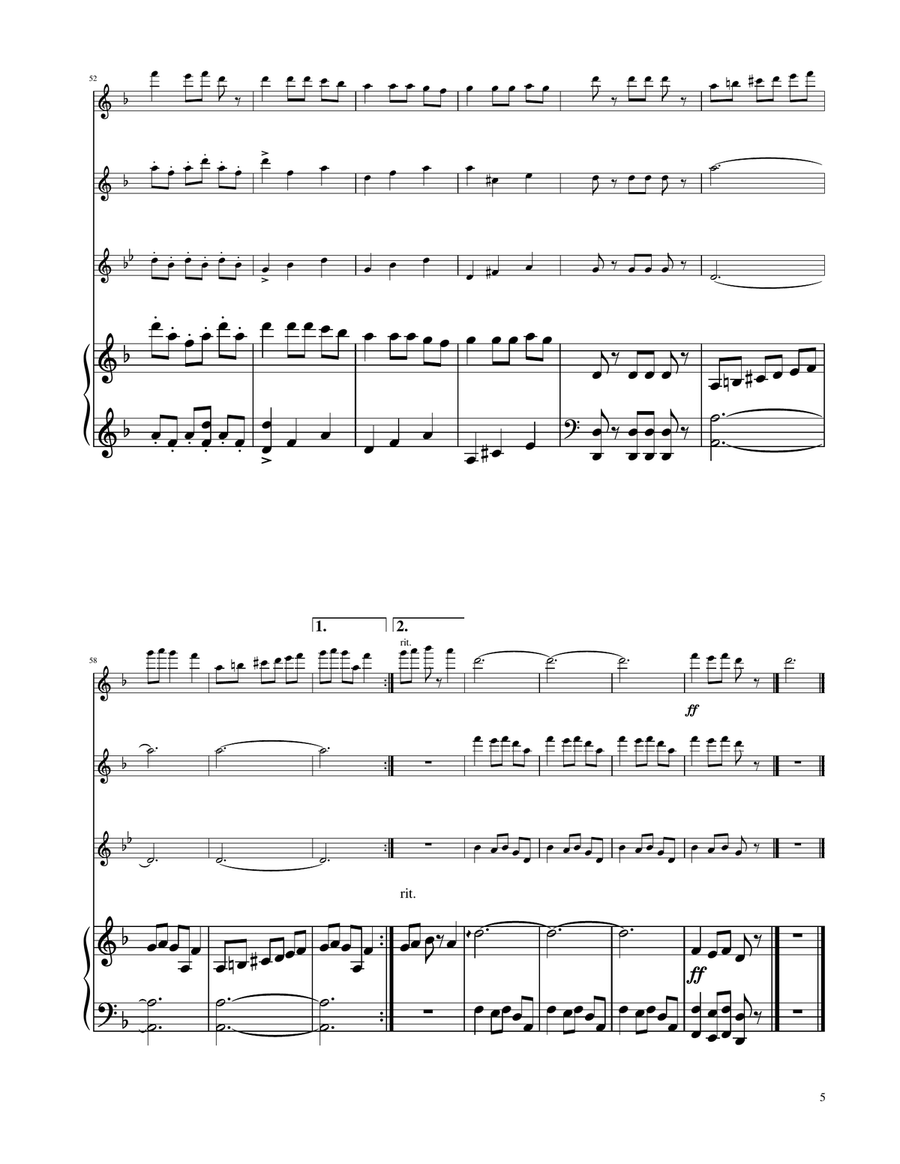 Carol of The Bells - Flute Trio Flute Trio scores gallery preview page 5