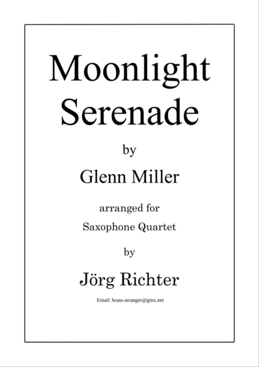 Moonlight Serenade Saxophone Quartet scores gallery preview page 1