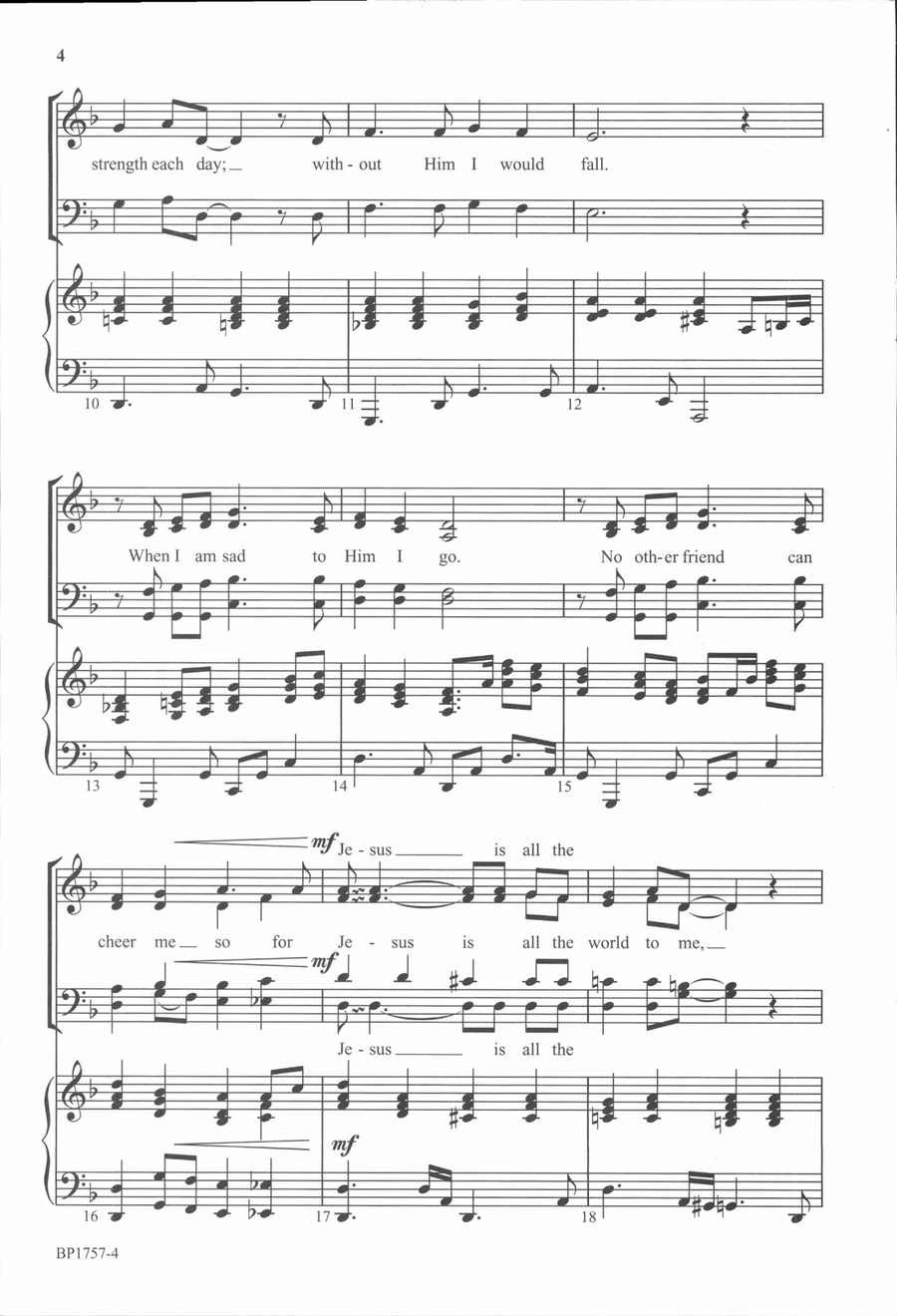 Jesus Is All the World to Me 4-Part scores gallery preview page 3