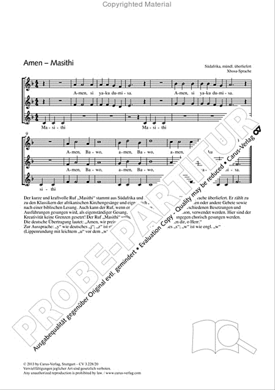 Amen - Masithi Amen - Masithi 3-Part scores gallery preview page 2