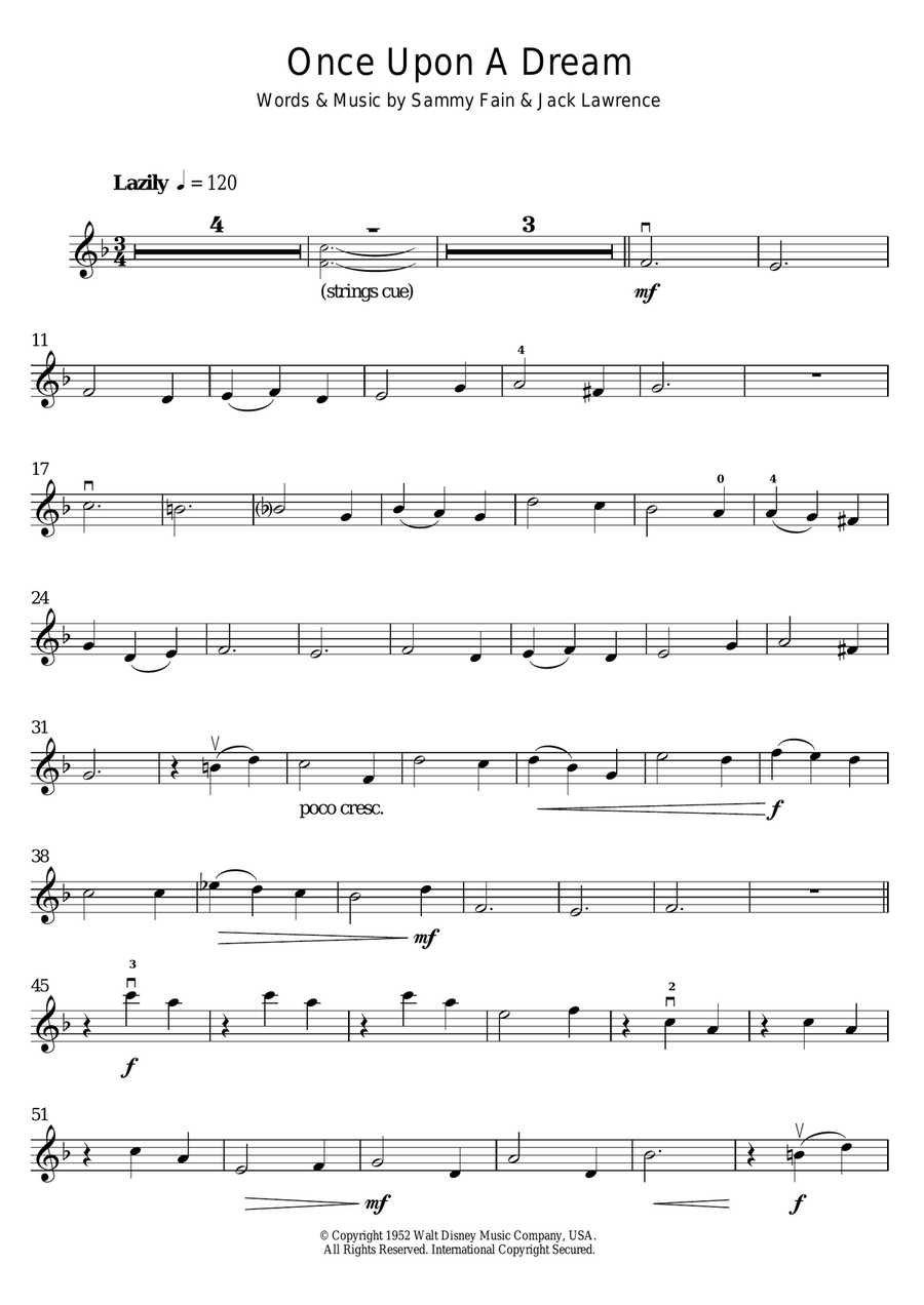 Once Upon A Dream Once Upon A Dream Violin Solo scores gallery preview page 1