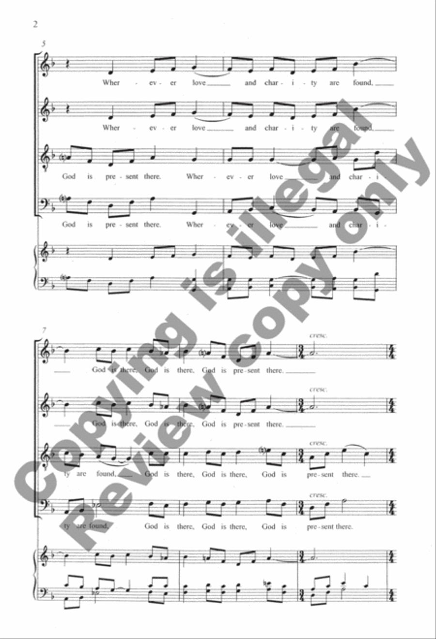 Ubi Caritas Ubi Caritas 4-Part scores gallery preview page 3