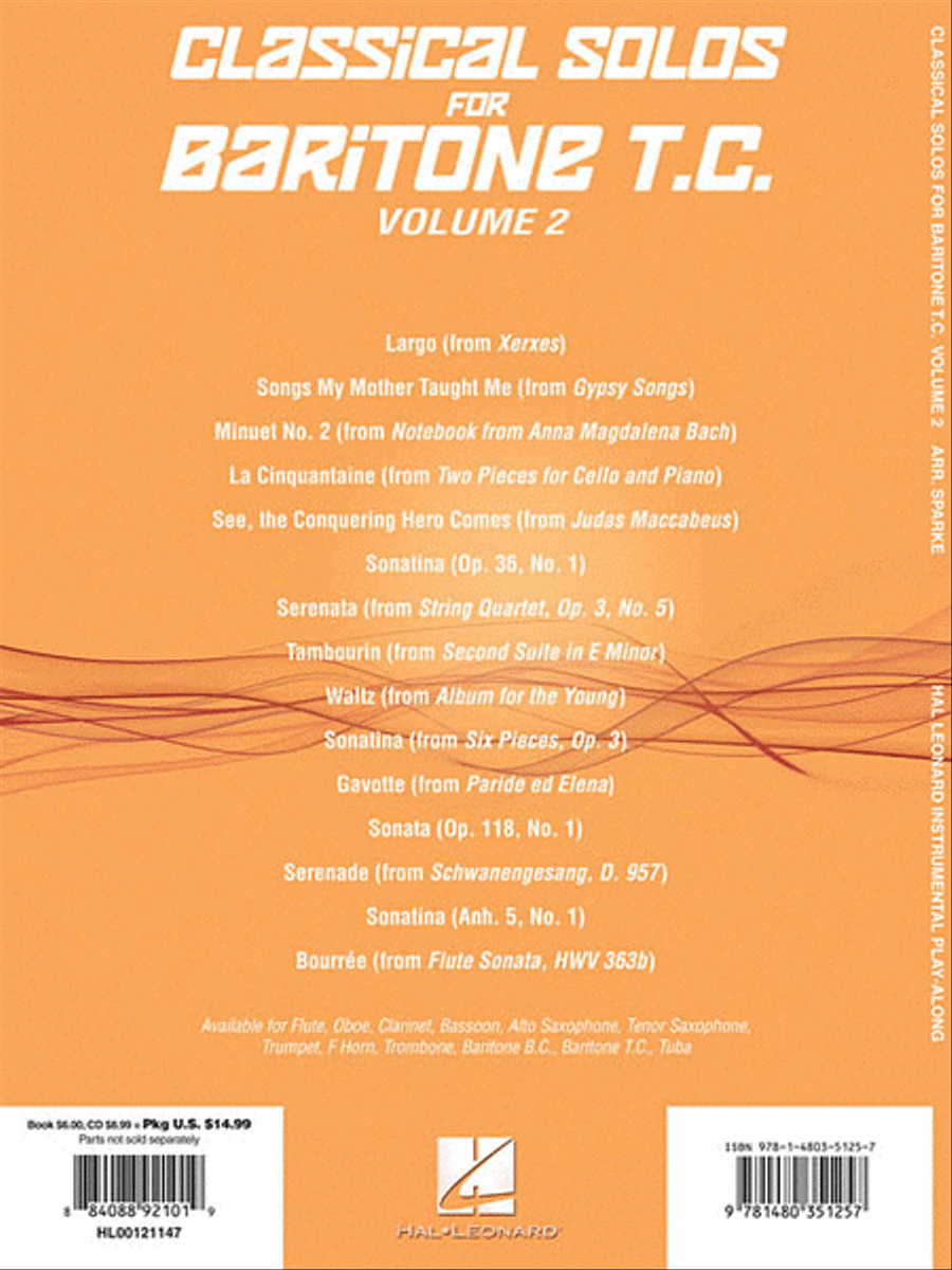 Classical Solos for Baritone T.C., Vol. 2