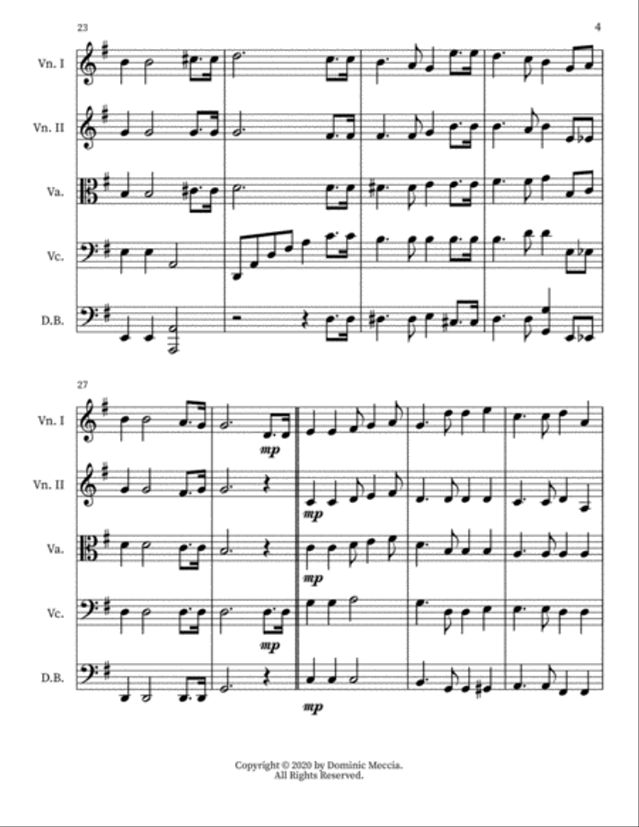 Birthday of a King String Quartet scores gallery preview page 4