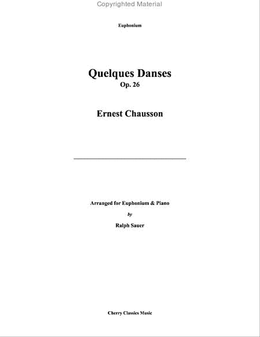 Quelques Dances, Op 26 for Euphonium and Piano