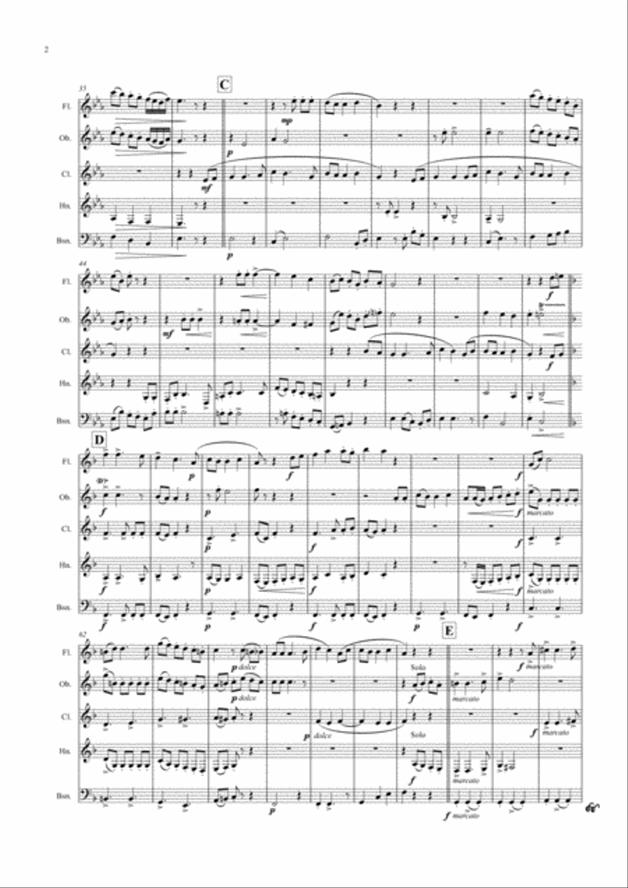 Der Mai ist gekommen - German Folk Song - Wind Quintet Woodwind Quintet scores gallery preview page 2