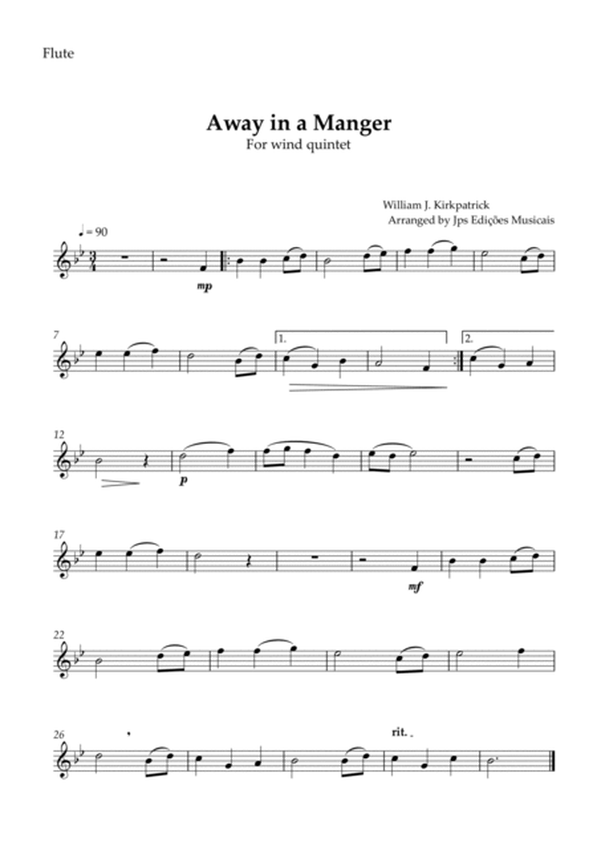 Away in a Manger for Wind Quintet and Piano image number null