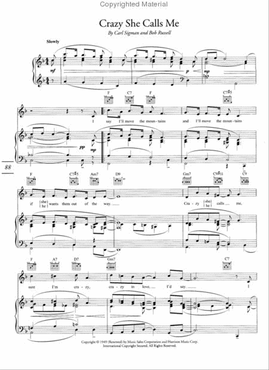 The Carl Sigman Songbook Piano, Vocal, Guitar scores gallery preview page 2