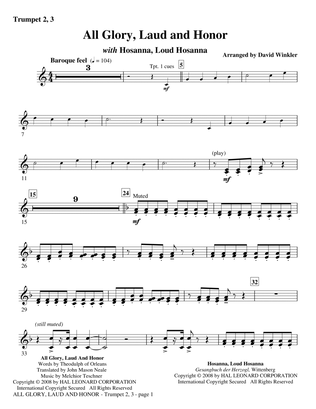 All Glory, Laud, And Honor (with Hosanna, Loud Hosanna) - Bb Trumpet 2,3
