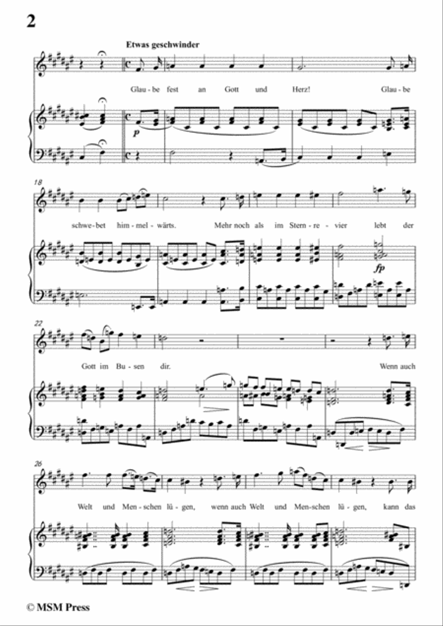 Schubert-Glaube,Hoffnung und Liebe,Op.97,in F sharp Major,for Voice&Piano Voice scores gallery preview page 4