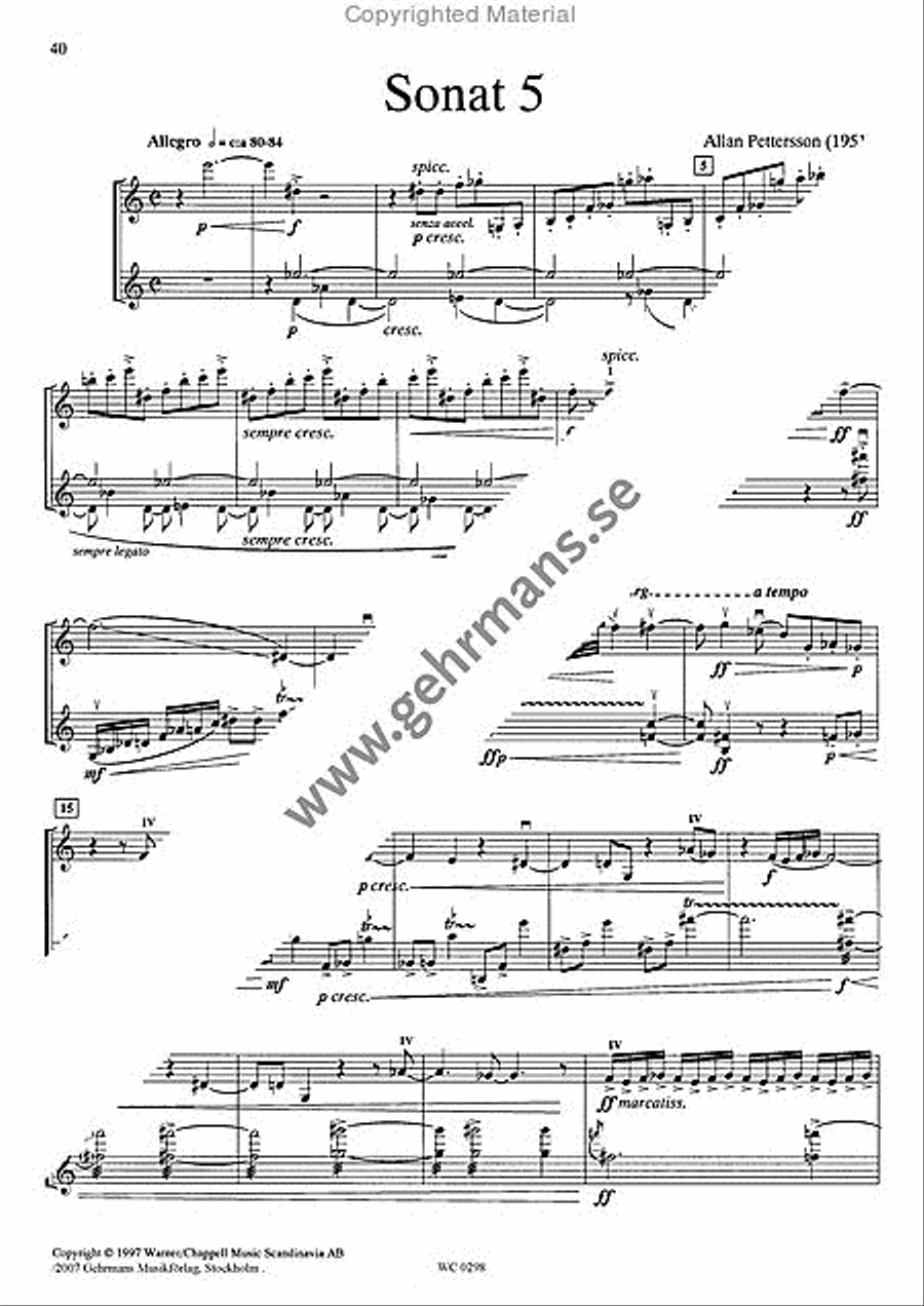 Sju Sonater Violin Solo scores gallery preview page 6