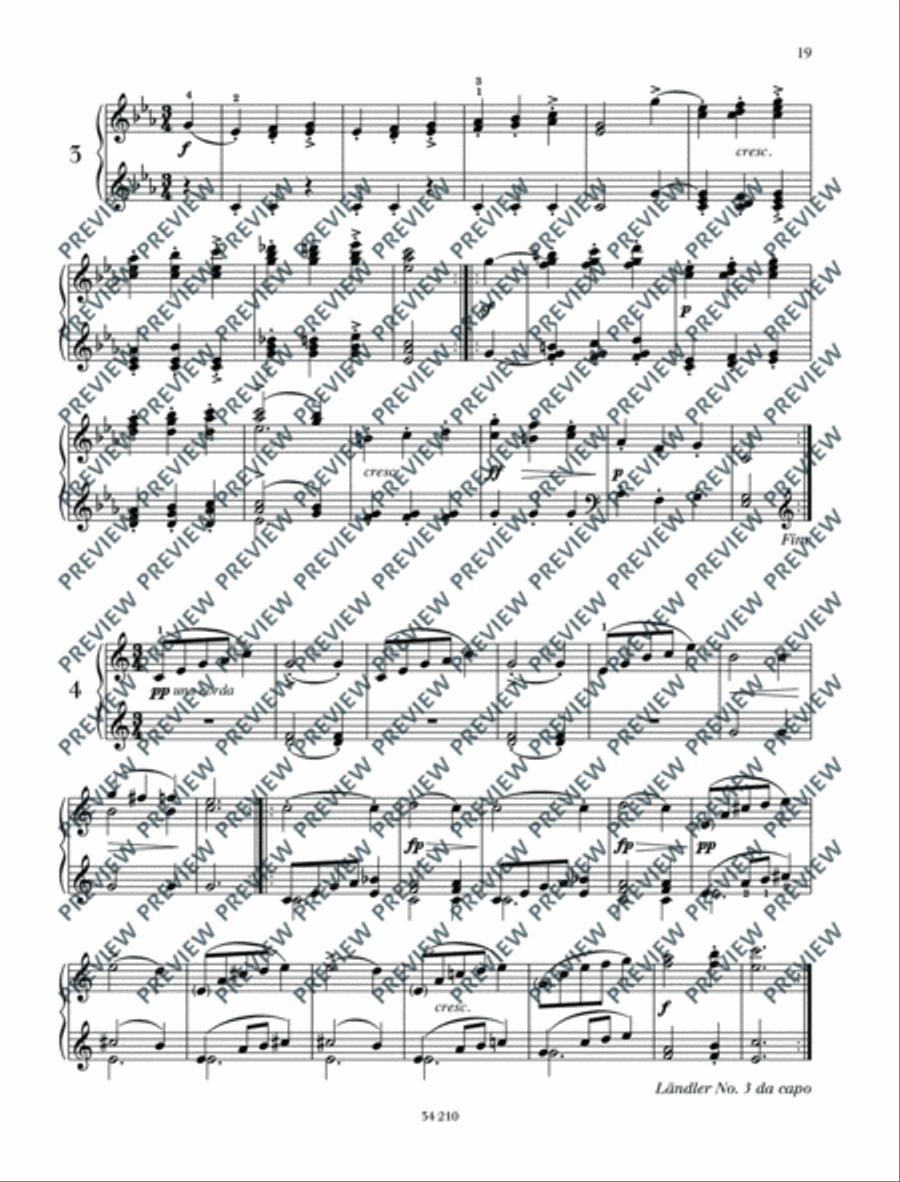 Ländler Piano Duet scores gallery preview page 20