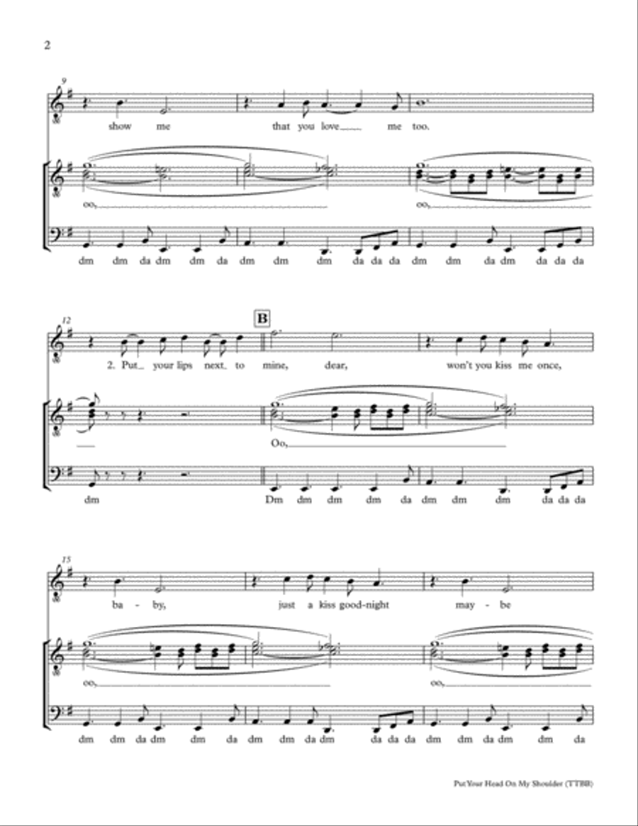 Put Your Head On My Shoulder TTBB scores gallery preview page 2