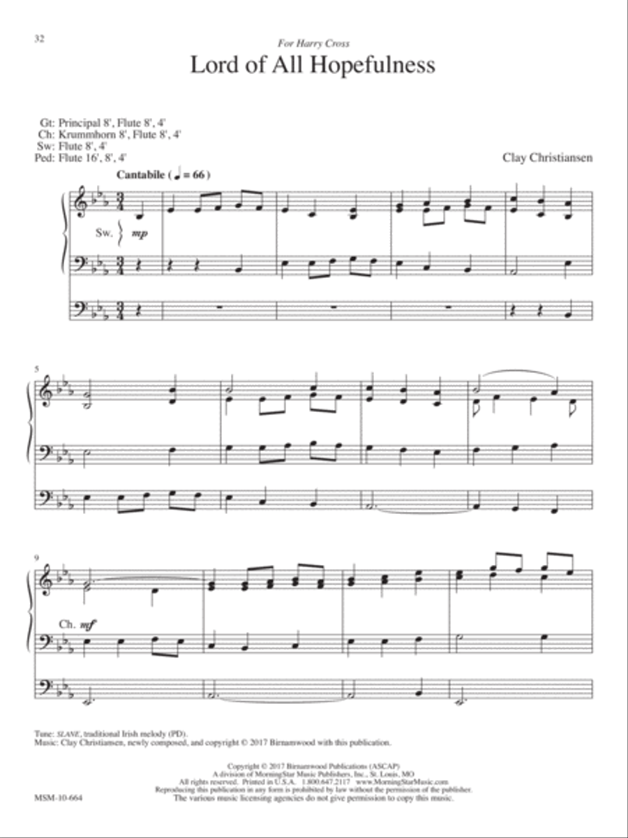 Lord of All Hopefulness Lord of All Hopefulness Organ scores gallery preview page 1