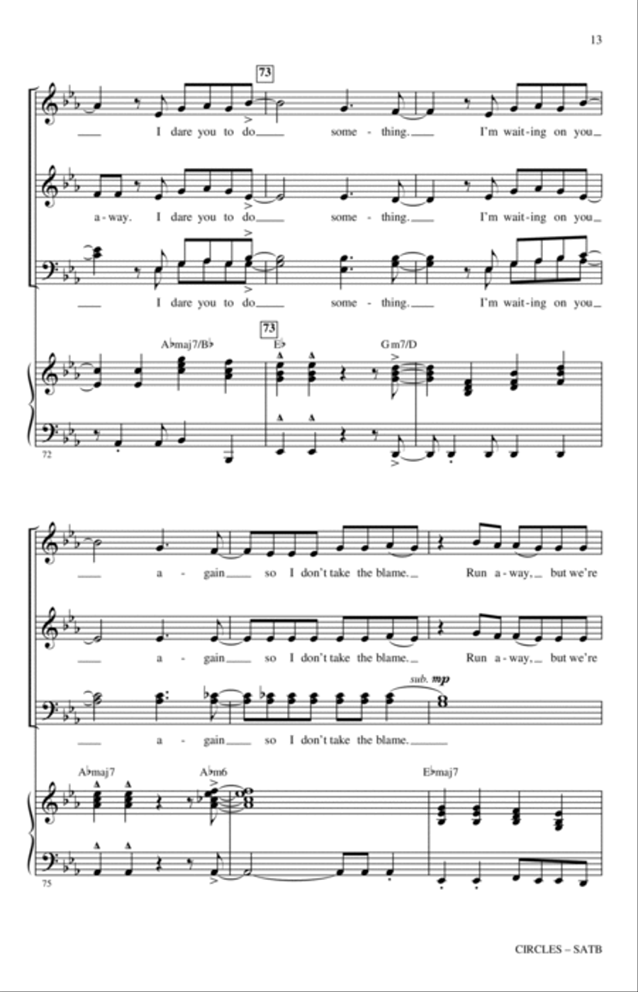 Circles (arr. Jack Zaino) 4-Part scores gallery preview page 11