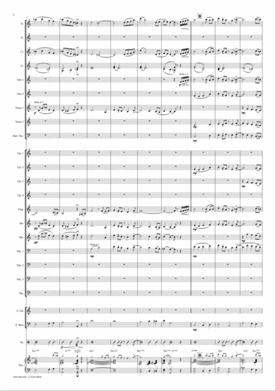 Salut Bayonne - Samba for Concert band - w. Trp./Bugle Solo Concert Band scores gallery preview page 2
