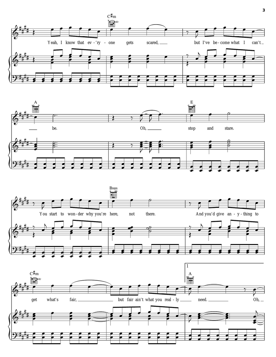 Stop And Stare Acoustic Guitar scores gallery preview page 3