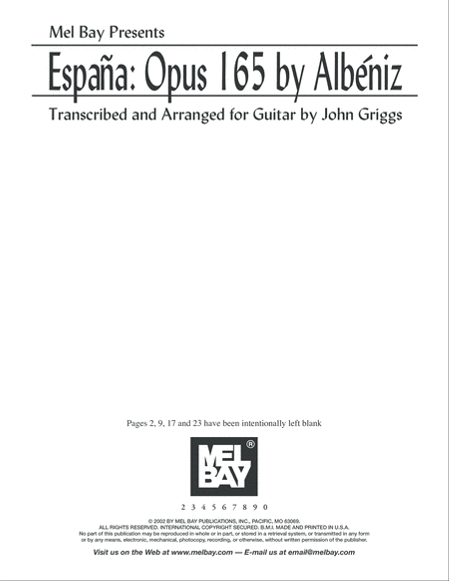 Espana: Opus 165 by Albeniz