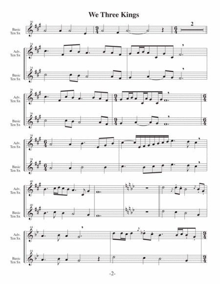 We Three Kings-v1 (Arrangements Level 2-4 for TENOR SAX + Written Acc) image number null