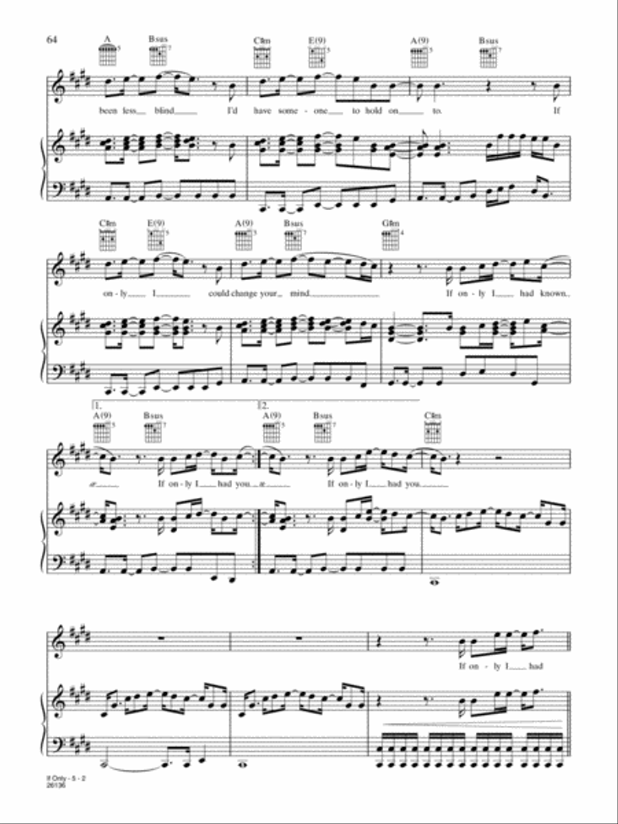 If Only Piano, Vocal, Guitar scores gallery preview page 2