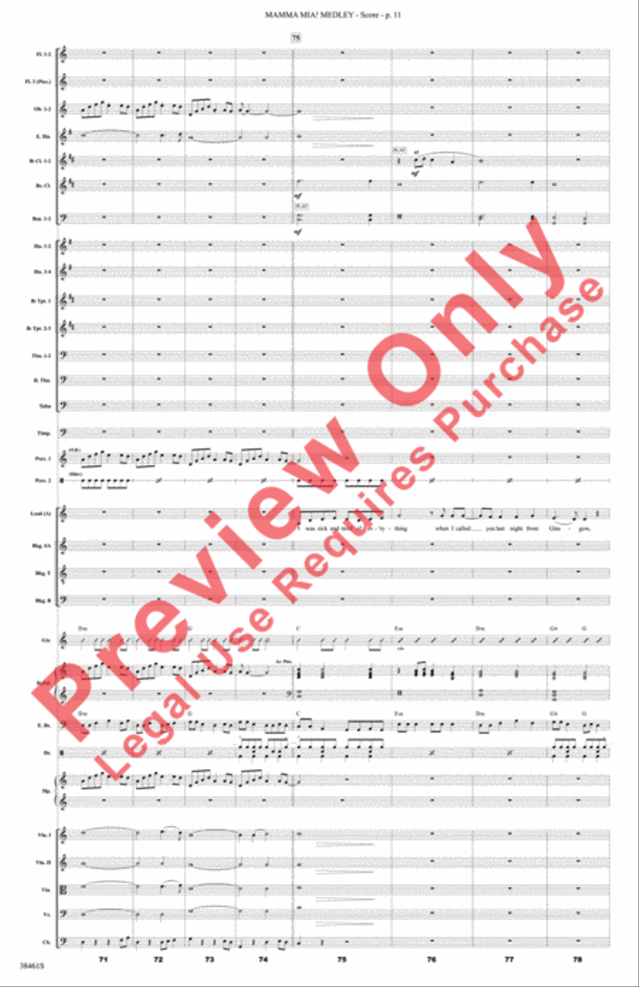Mamma Mia! Medley Mamma Mia! Medley Full Orchestra scores gallery preview page 12