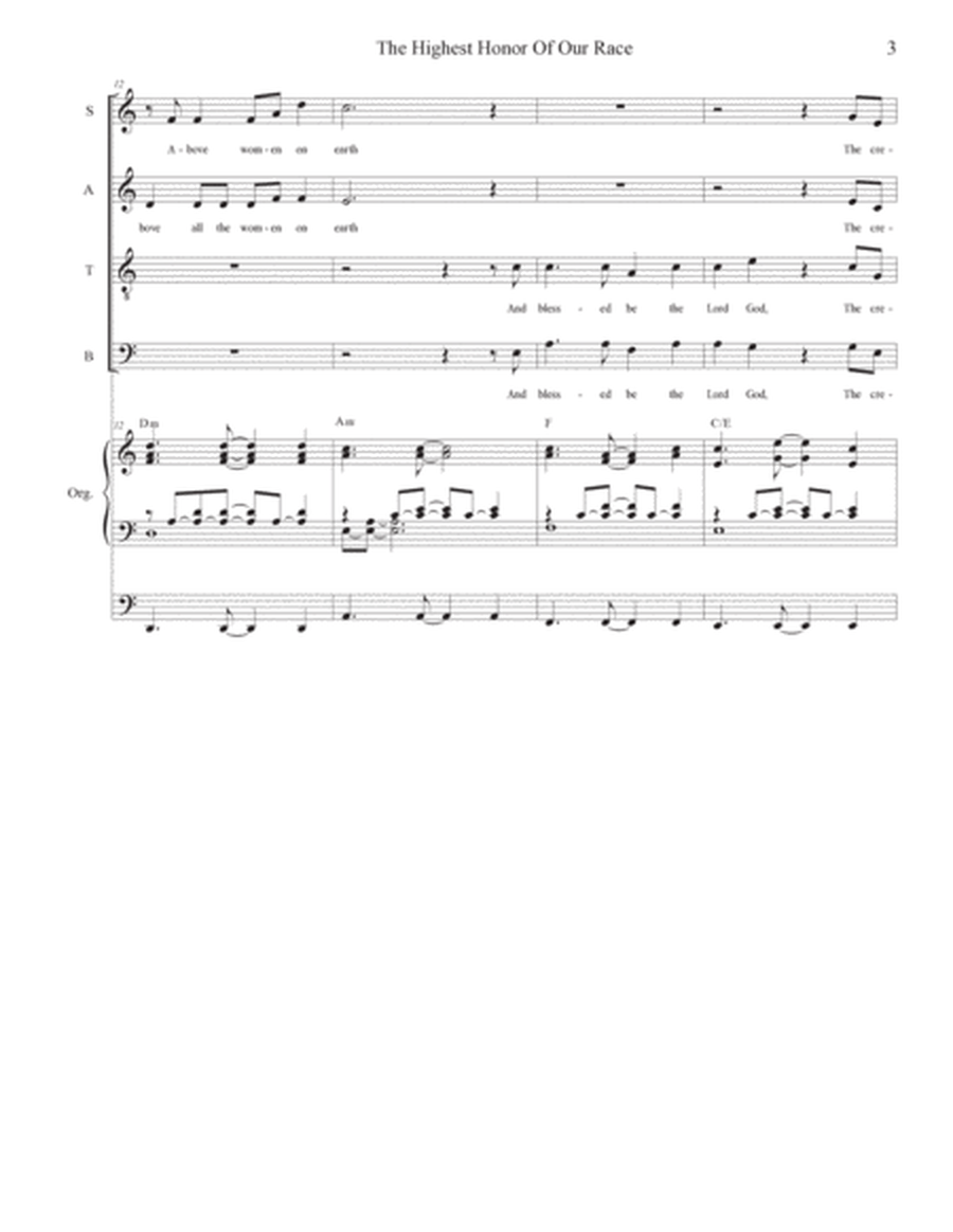 The Highest Honor Of Our Race (Vocal Quartet - (SATB) image number null