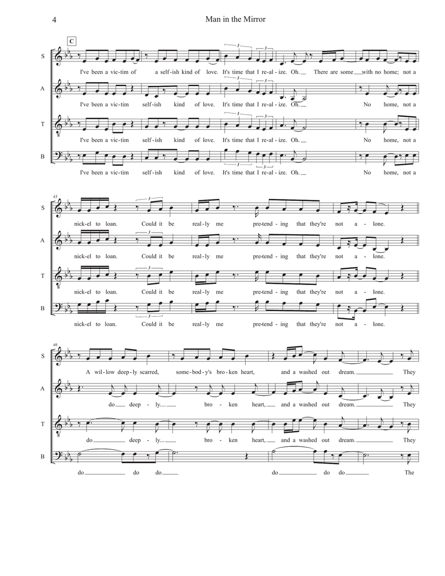 Man In The Mirror 4-Part scores gallery preview page 4