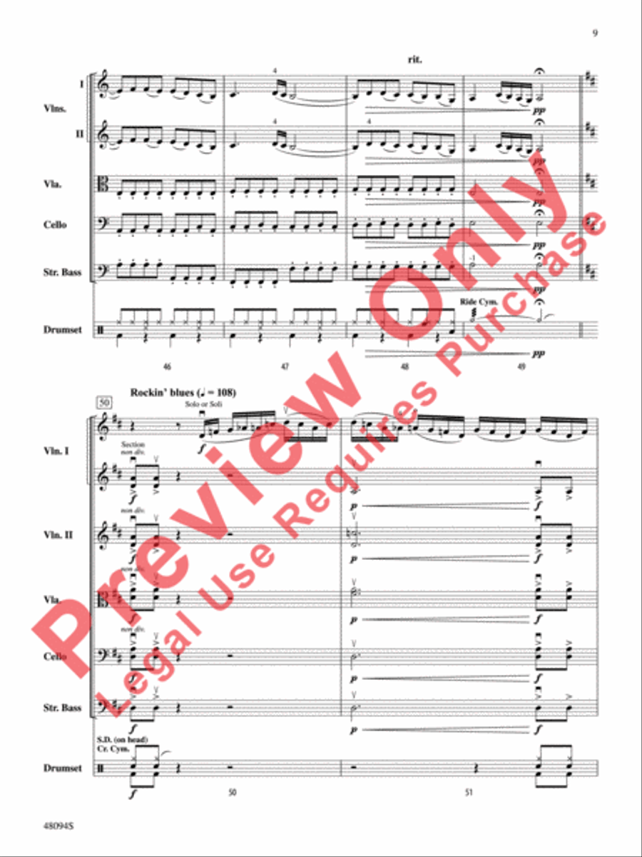 Rockin' 67 Blues Rockin' 67 Blues String Orchestra scores gallery preview page 10