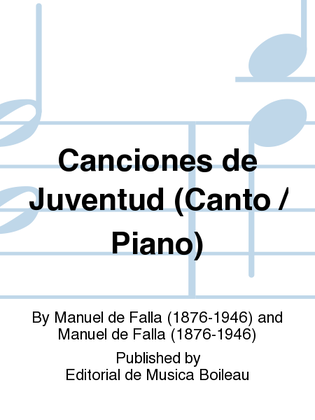 Book cover for Canciones de Juventud (Canto / Piano)