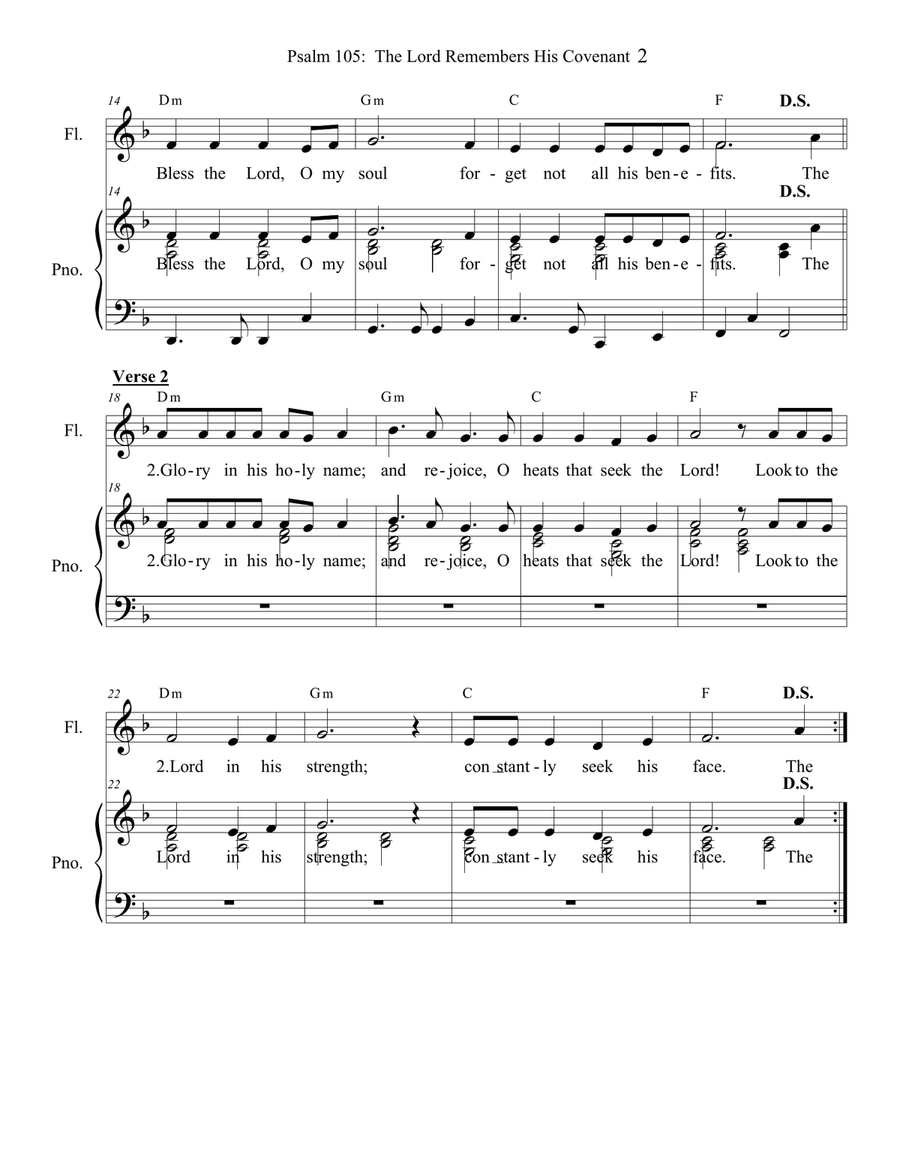 Psalm 105: The Lord Remembers His Covenant Piano, Vocal scores gallery preview page 2