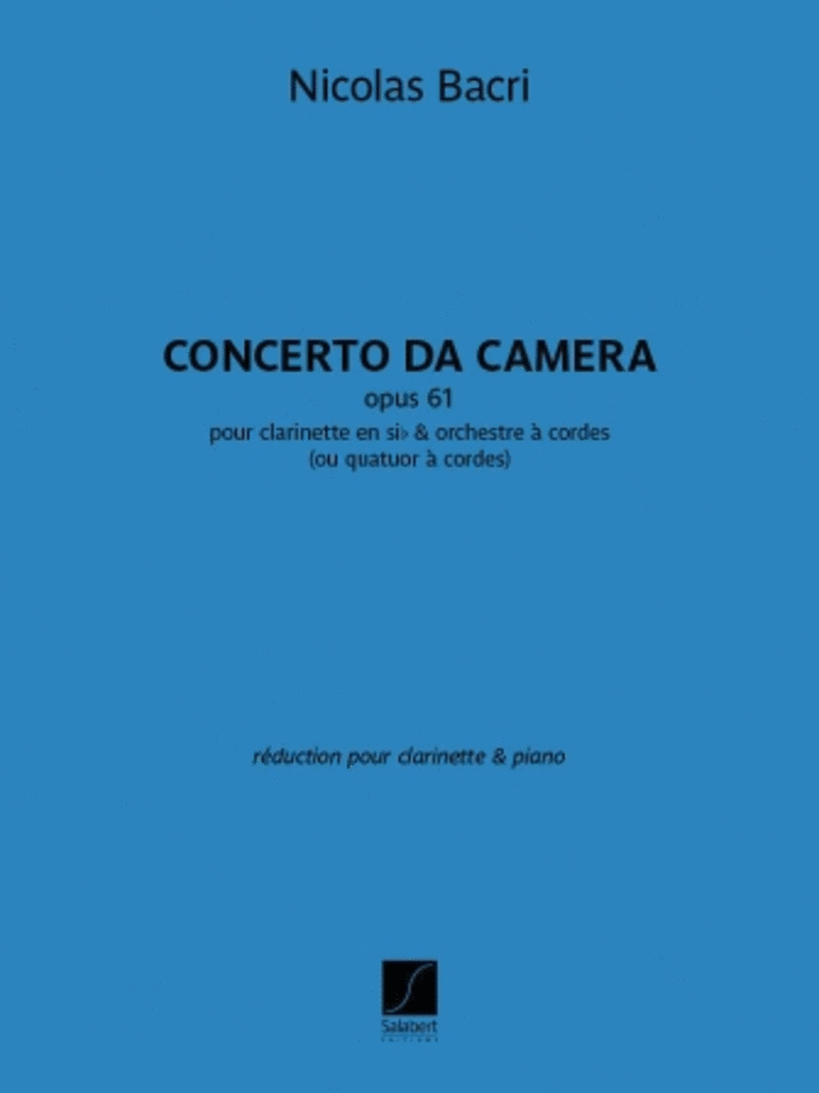 Concerto Da Camera Clarinet And Piano